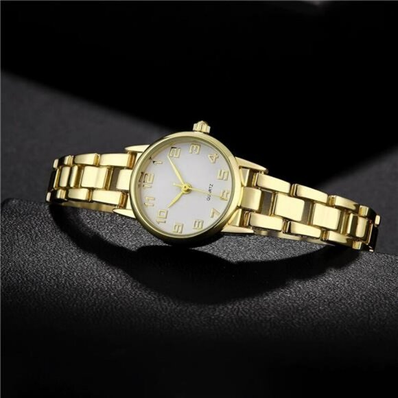 Womens waterproof quartz watch small analog bracelet gold silver wrist watch - Picture 3 of 7